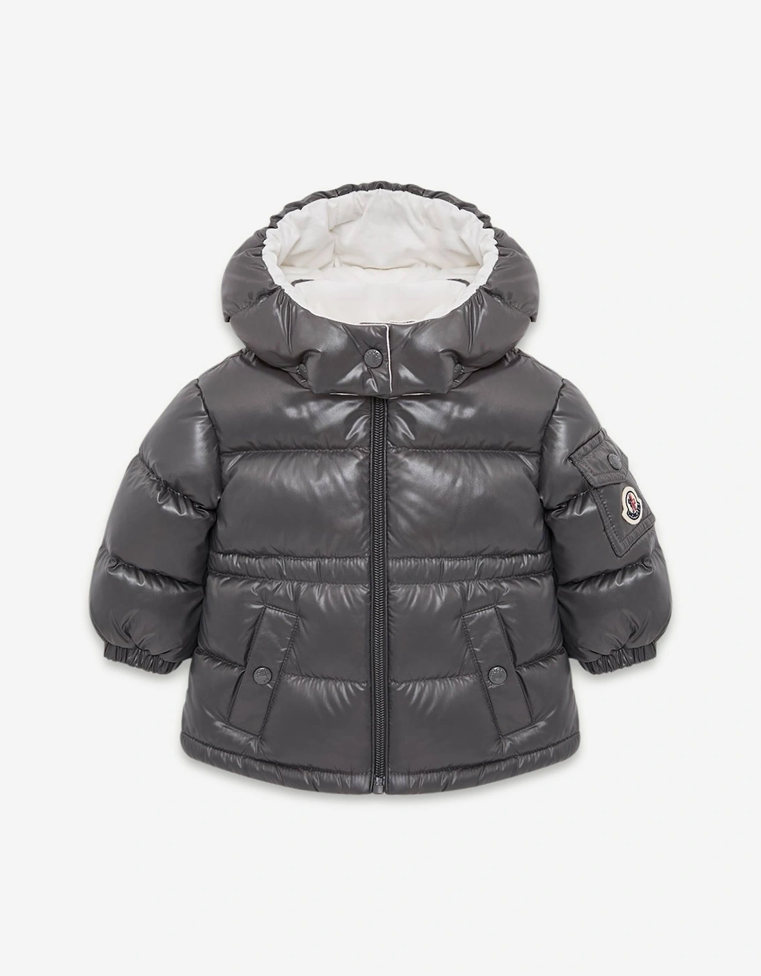 Baby Girls Down Padded Maire Jacket in Grey by Moncler Enfant