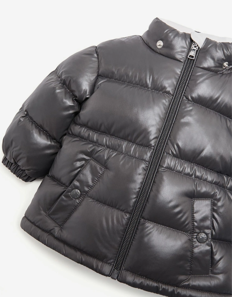 Baby Girls Down Padded Maire Jacket in Grey by Moncler Enfant
