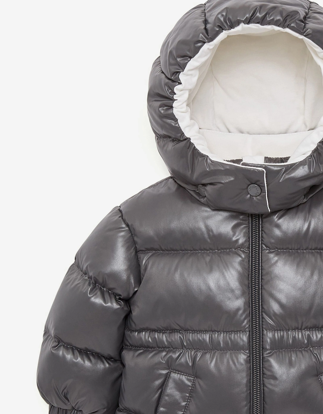 Baby Girls Down Padded Maire Jacket in Grey by Moncler Enfant