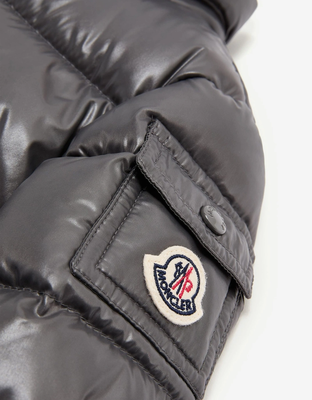 Baby Girls Down Padded Maire Jacket in Grey by Moncler Enfant