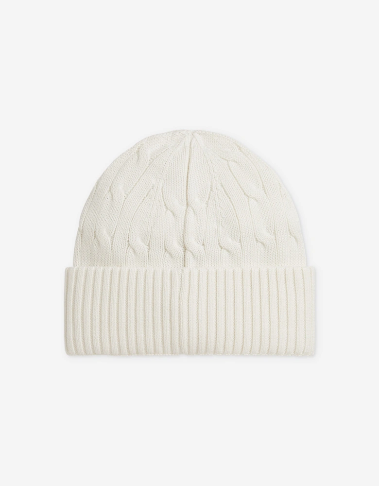 Ralph Lauren Boys Cotton Knit Beanie Hat in Ivory