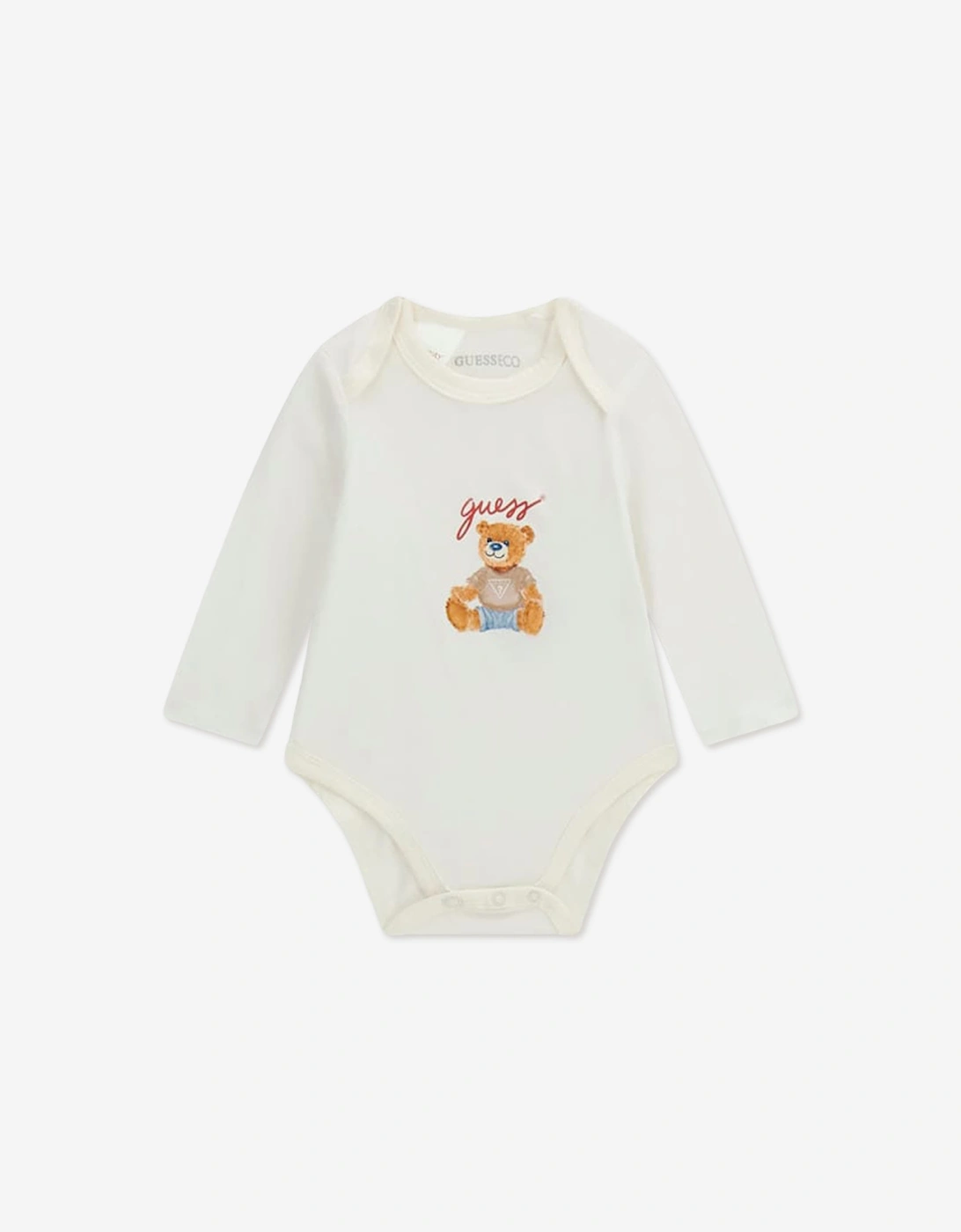 Guess Baby Teddy Bear Bodysuit Gift Set in Ivory
