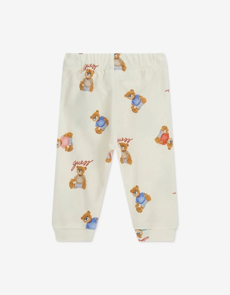 Guess Baby Teddy Bear Bodysuit Gift Set in Ivory