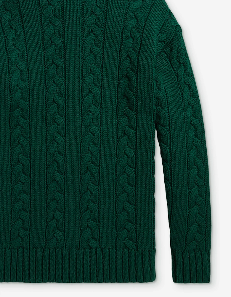 Ralph Lauren Boys Cotton and Wool Logo Pullover in Green