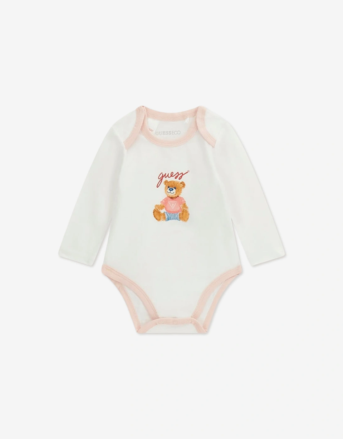 Guess Baby Girls Teddy Bear Bodysuit Gift Set in Pink