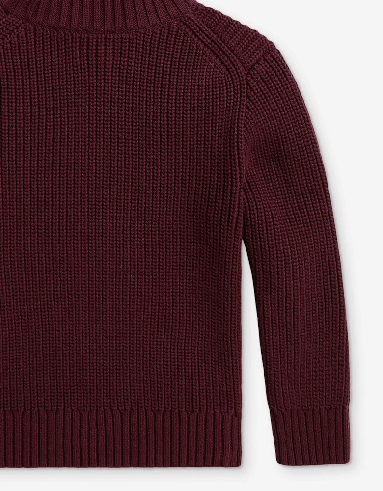 Ralph Lauren Boys Half Zip Jumper in Red