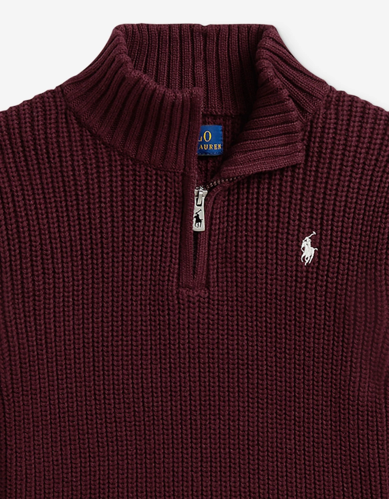 Ralph Lauren Boys Half Zip Jumper in Red