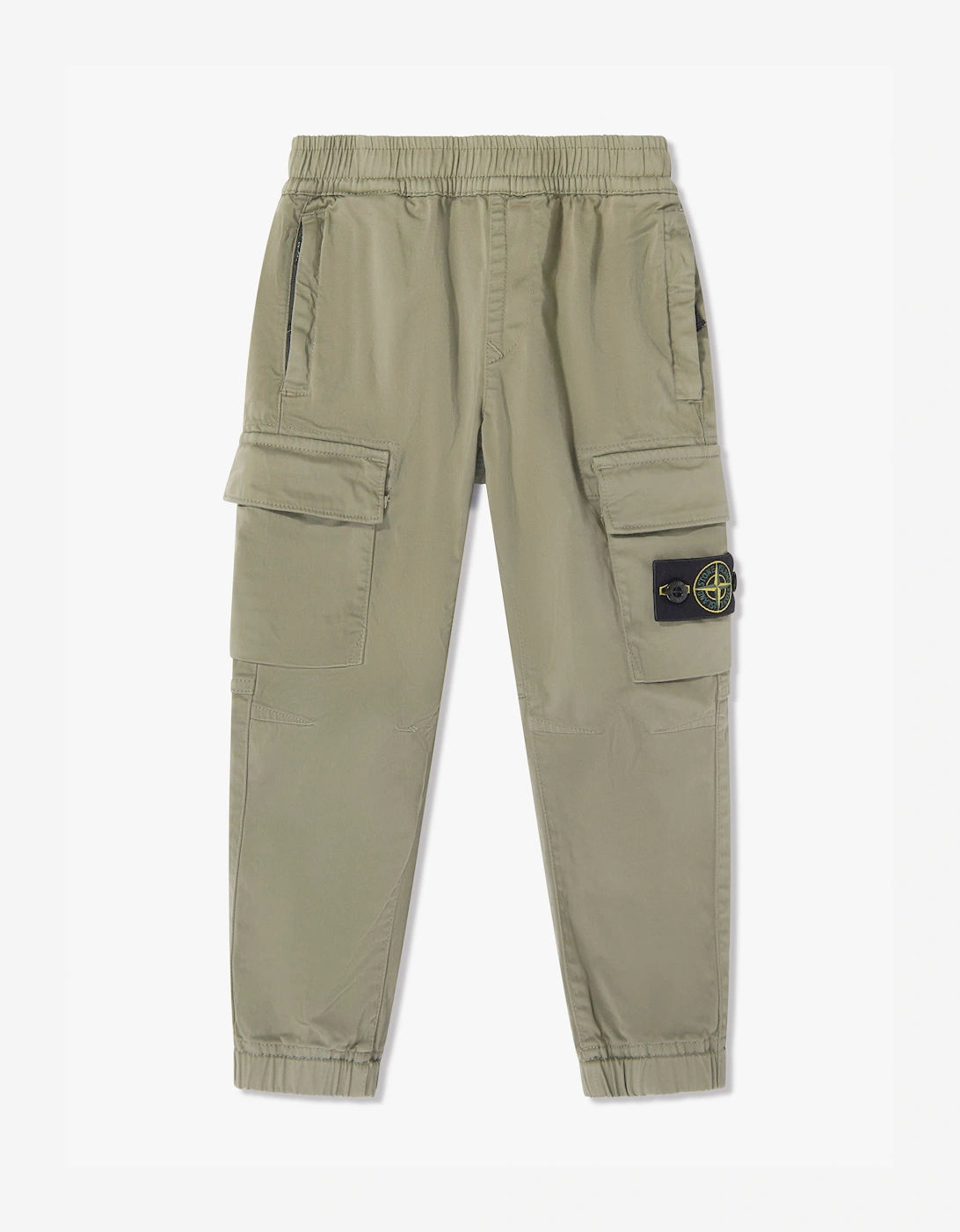 Stone Island Boy's Stone Island Boys Organic Cotton Stretch Cargo Trousers in Green