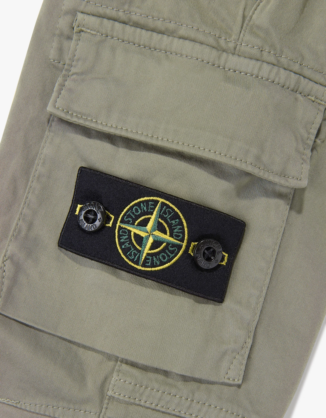 Stone Island Boys Organic Cotton Stretch Cargo Trousers in Green
