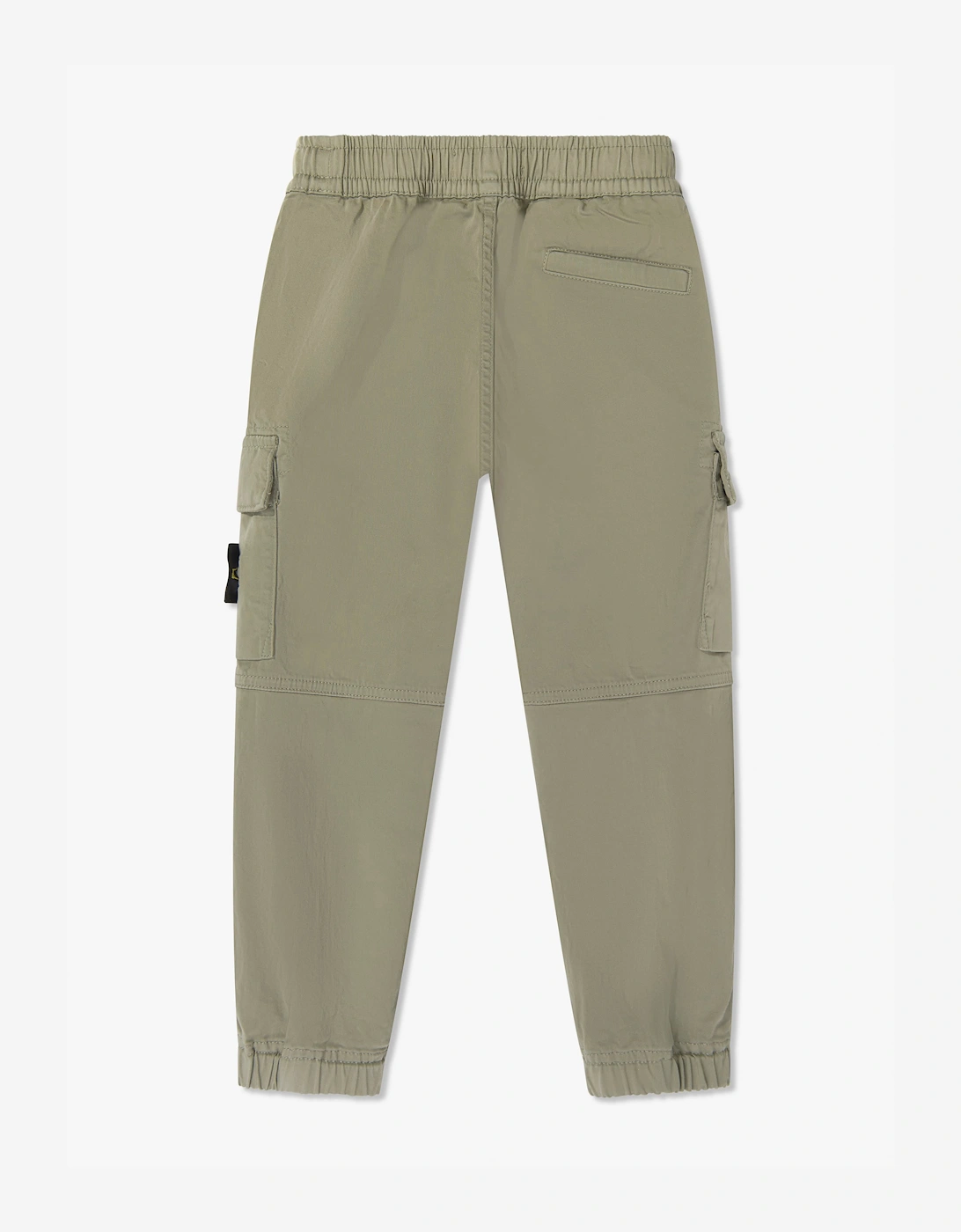 Stone Island Boys Organic Cotton Stretch Cargo Trousers in Green
