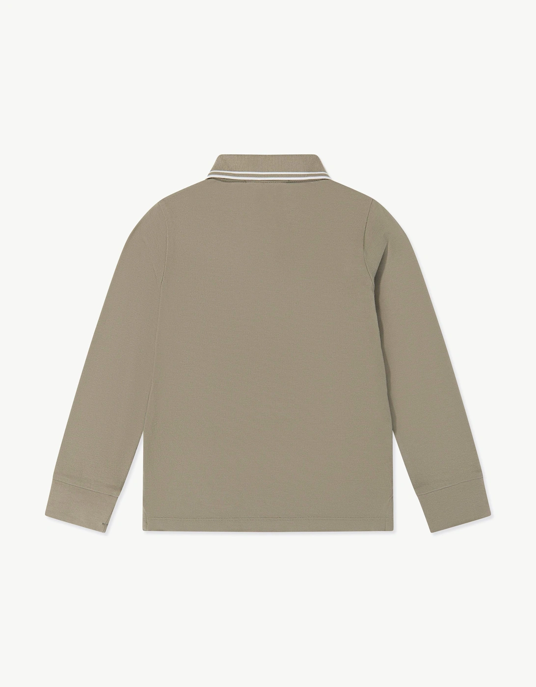 Stone Island Boys Organic Cotton Long Sleeve Polo Shirt in Green