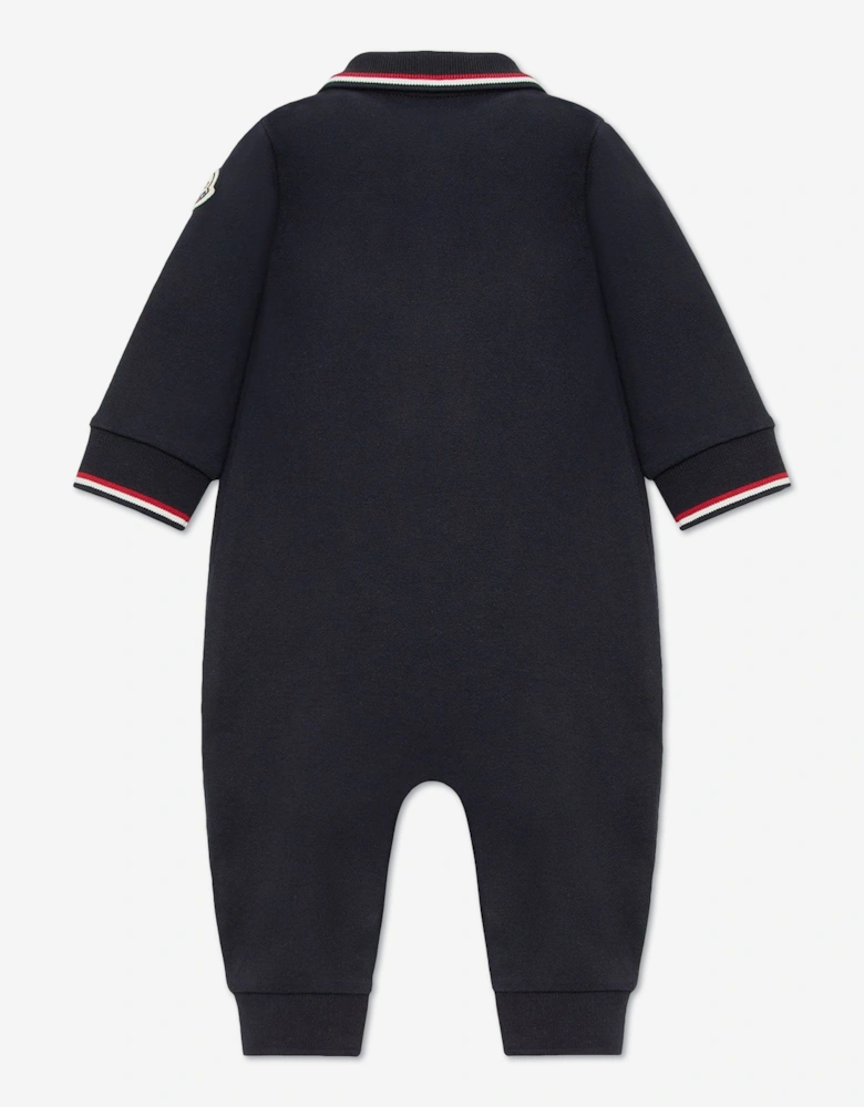 Moncler Enfant Baby Boys Piqué Polo Romper in Navy