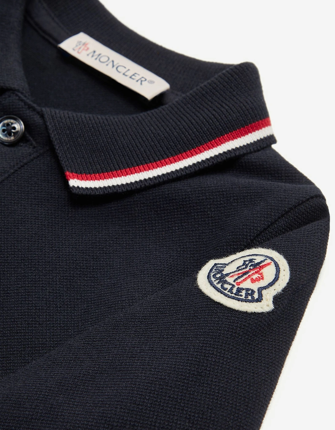 Moncler Enfant Baby Boys Piqué Polo Romper in Navy