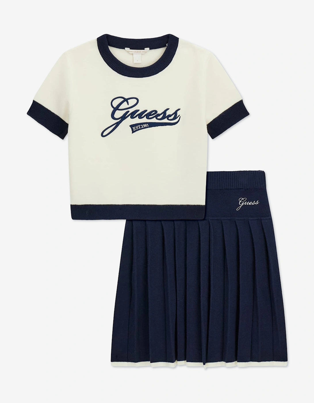 Guess Girls Navy  Sweater And Skirt Set  - Size 16 Years Kids