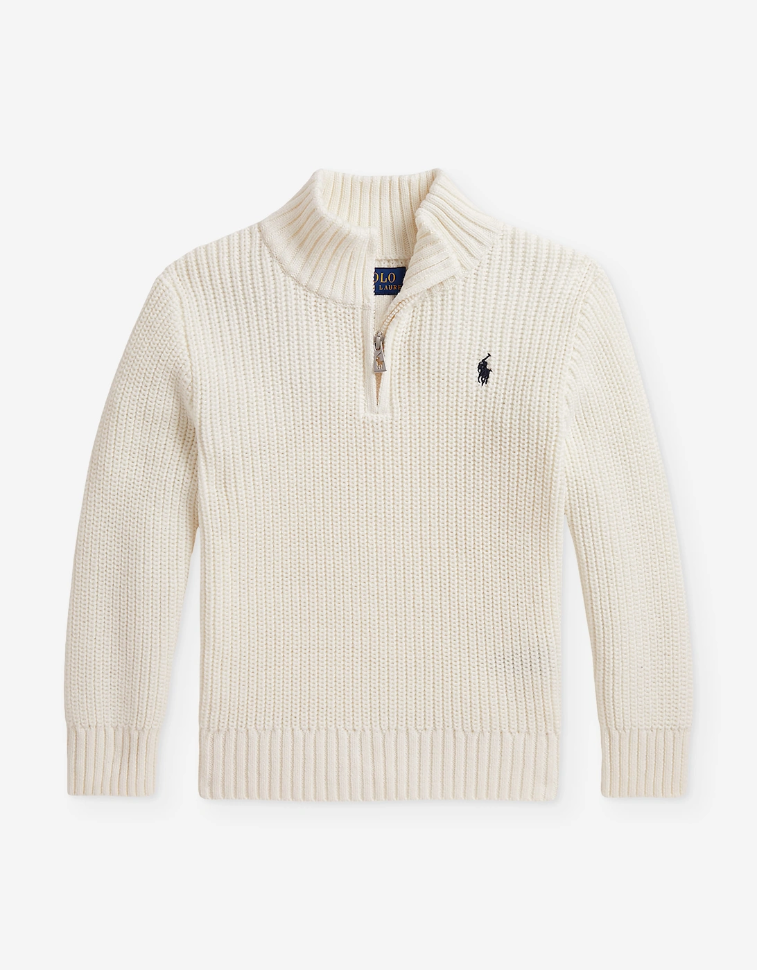 Ralph Lauren Boys Half Zip Jumper in Ivory