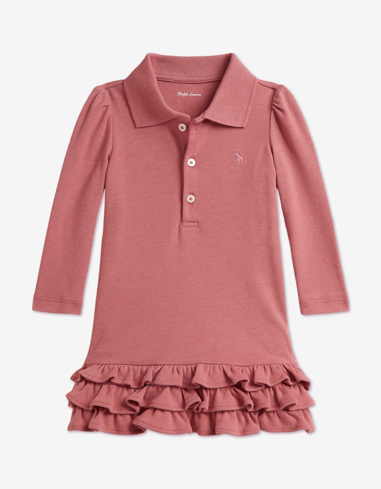 Ralph Lauren Baby Girls Logo Polo Dress in Pink