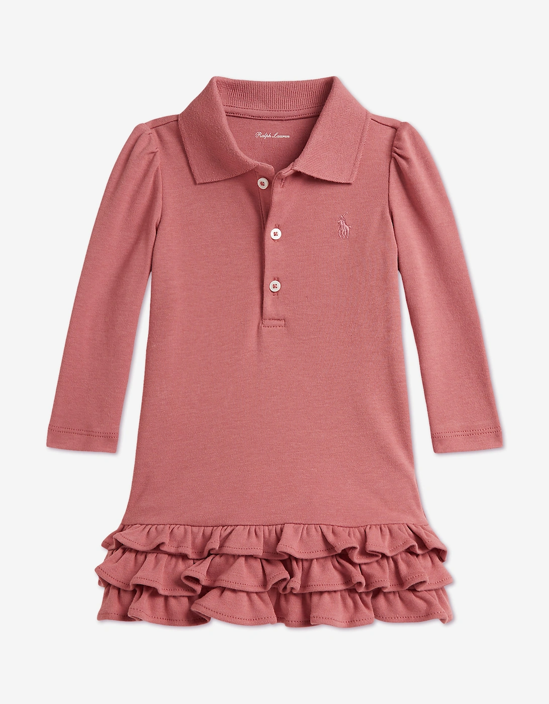Ralph Lauren Baby Girls Logo Polo Dress in Pink