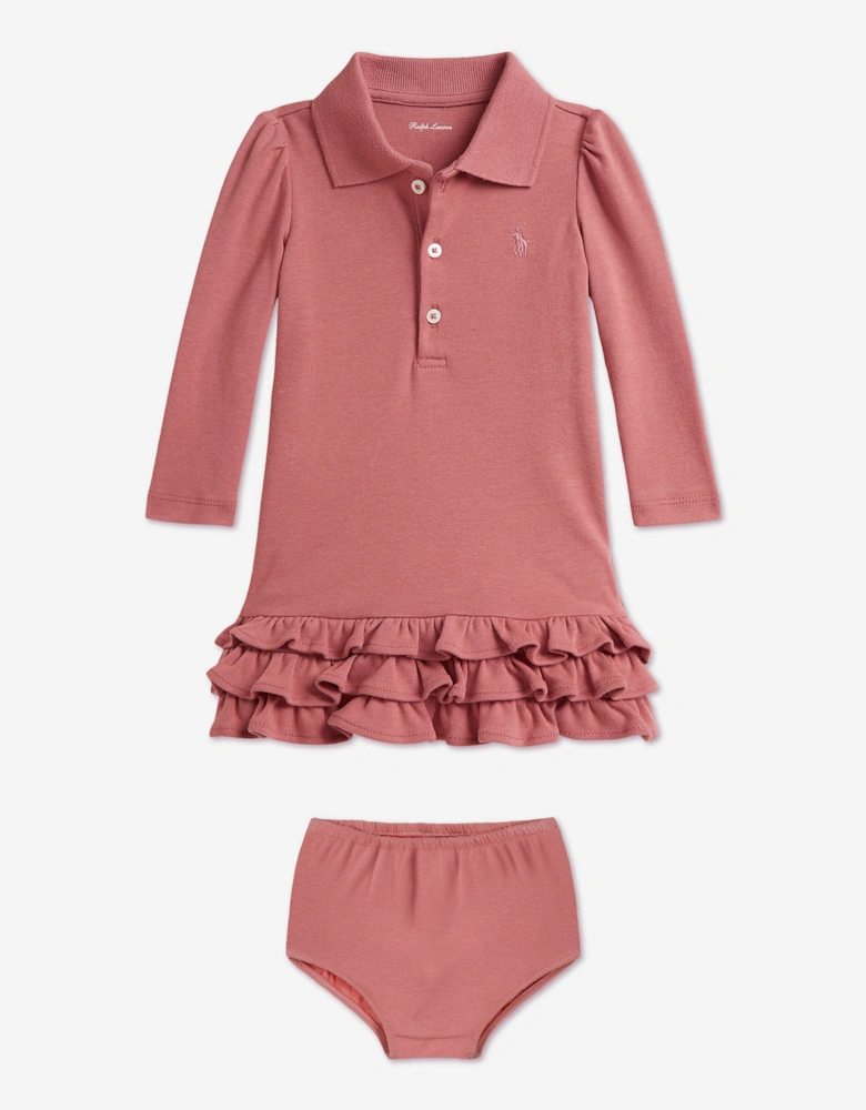 Ralph Lauren Baby Girls Logo Polo Dress in Pink