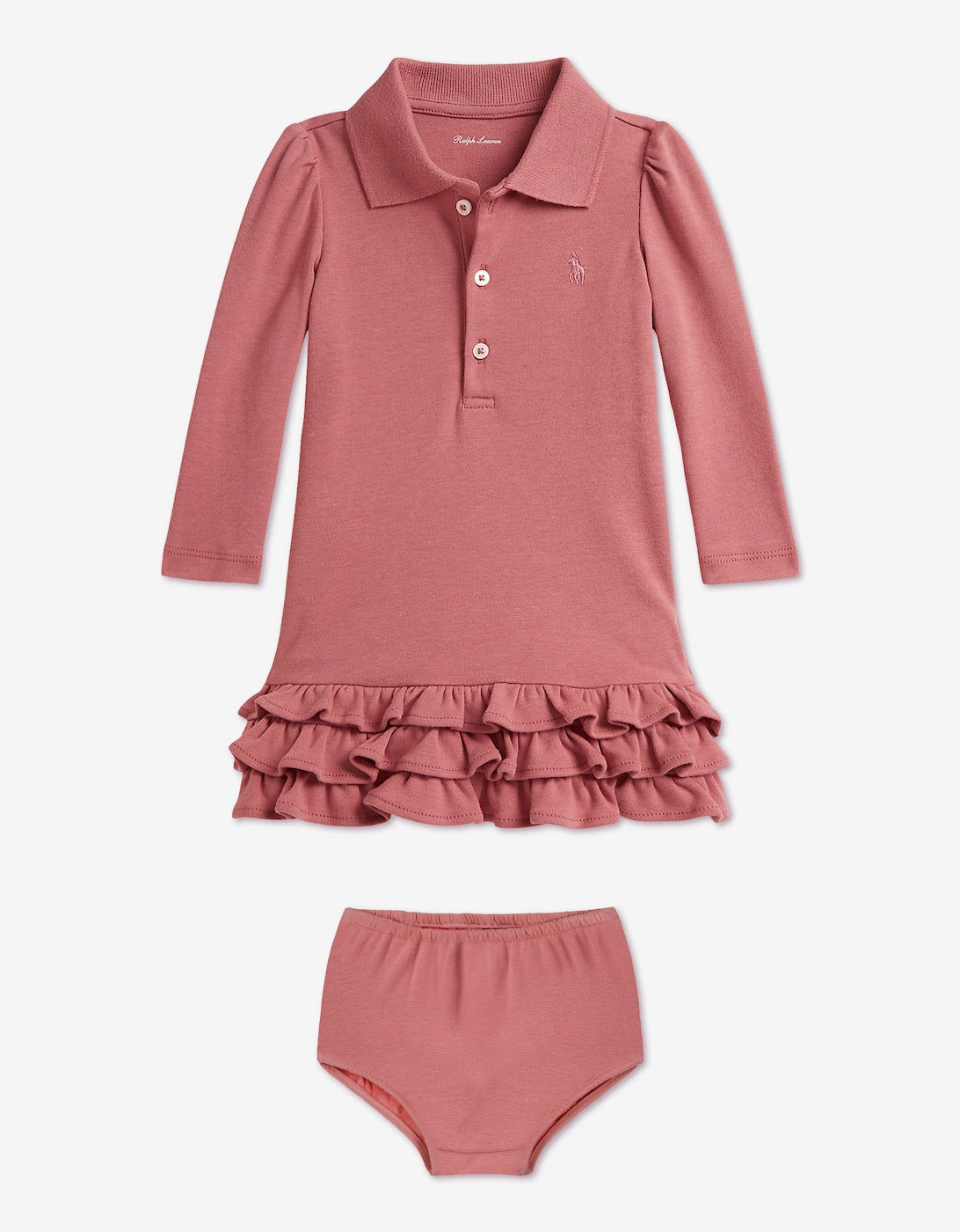Ralph Lauren Baby Girls Logo Polo Dress in Pink