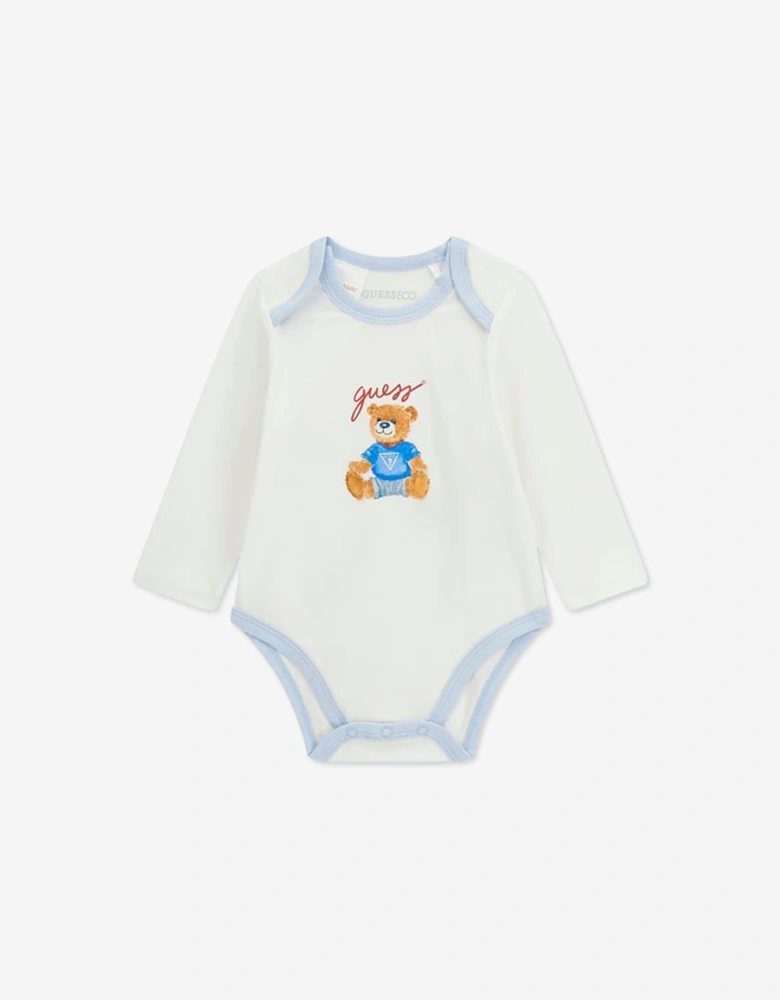 Guess Baby Boys Teddy Bear Bodysuit Set Gift in Blue
