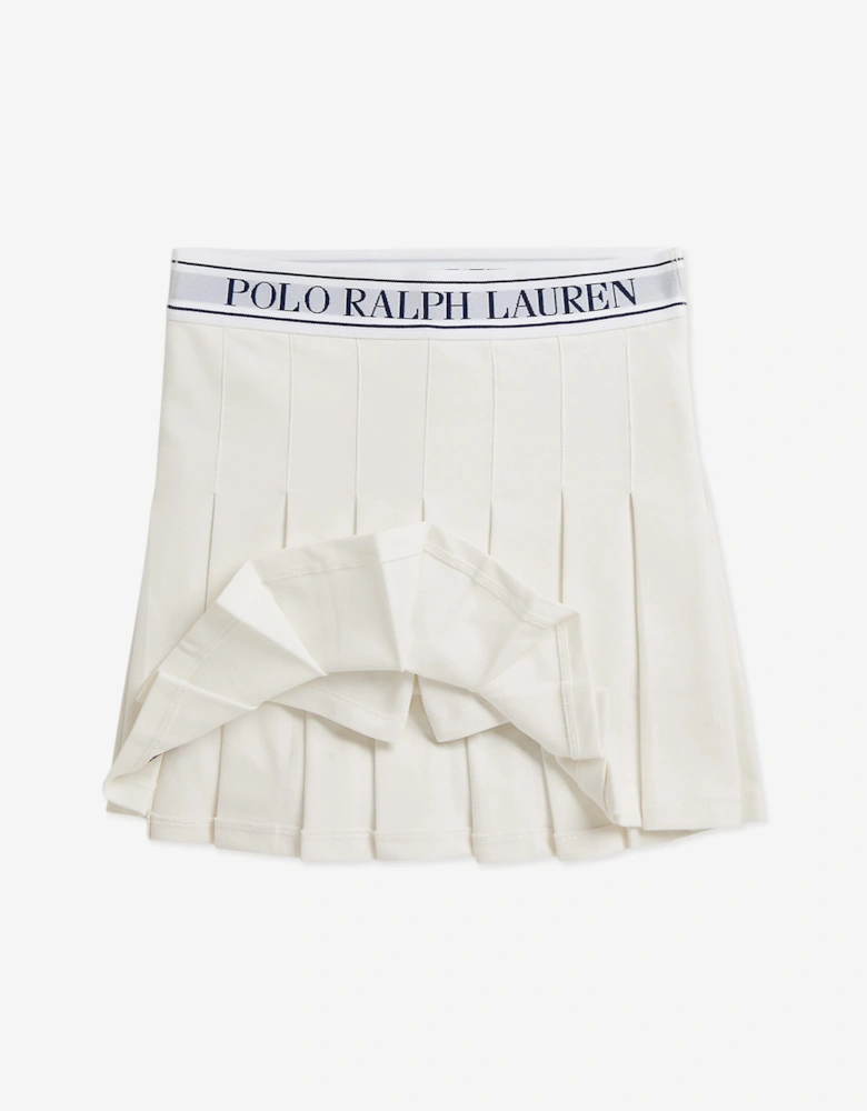 Ralph Lauren Girls Cotton Skirt Set in Ivory