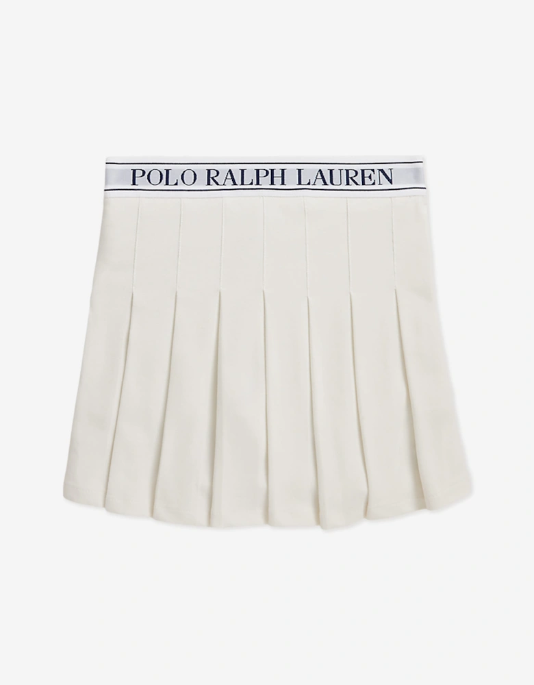 Ralph Lauren Girls Cotton Skirt Set in Ivory