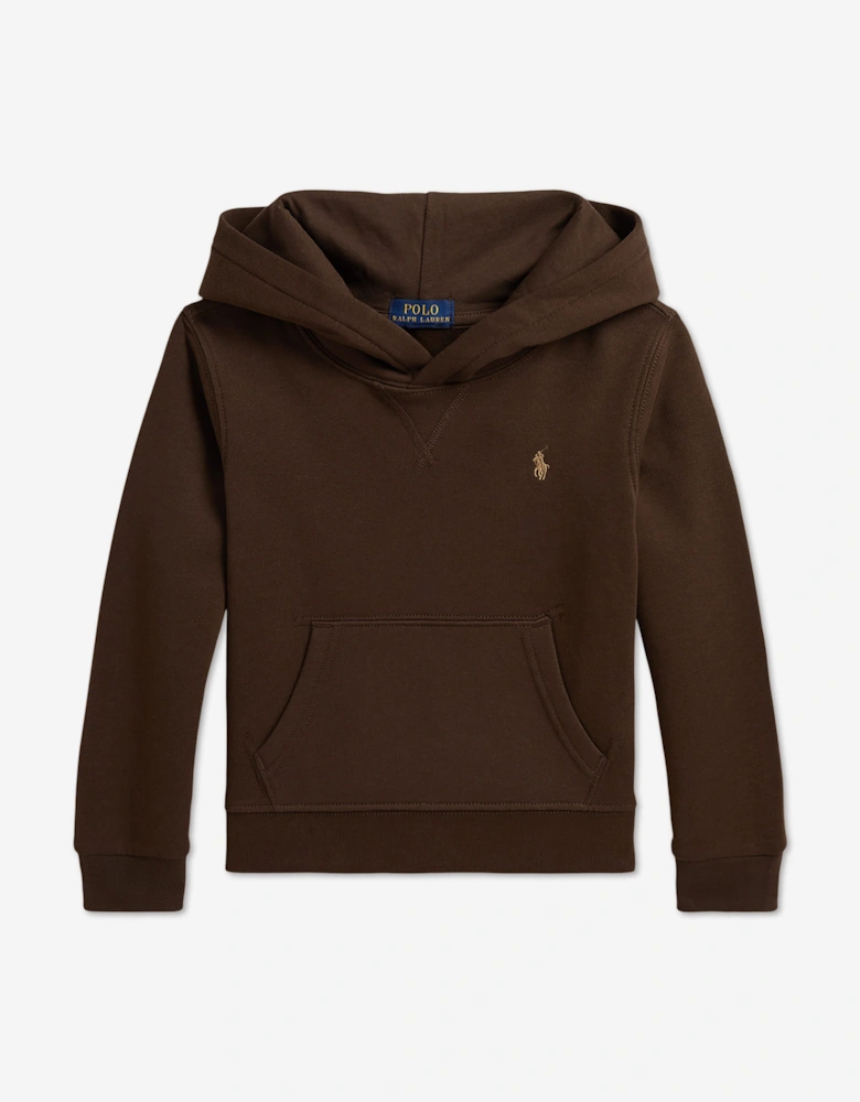 Ralph Lauren Boys Logo Hoodie in Brown