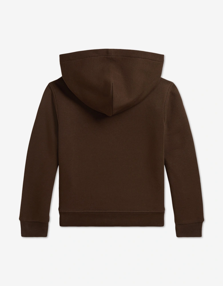 Ralph Lauren Boys Logo Hoodie in Brown