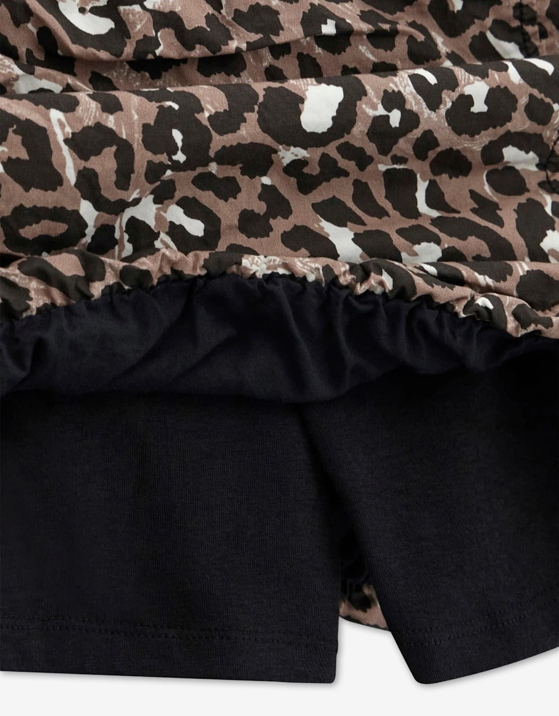 Guess Girls Leopard Poplin Balloon Mini Skirt in Brown