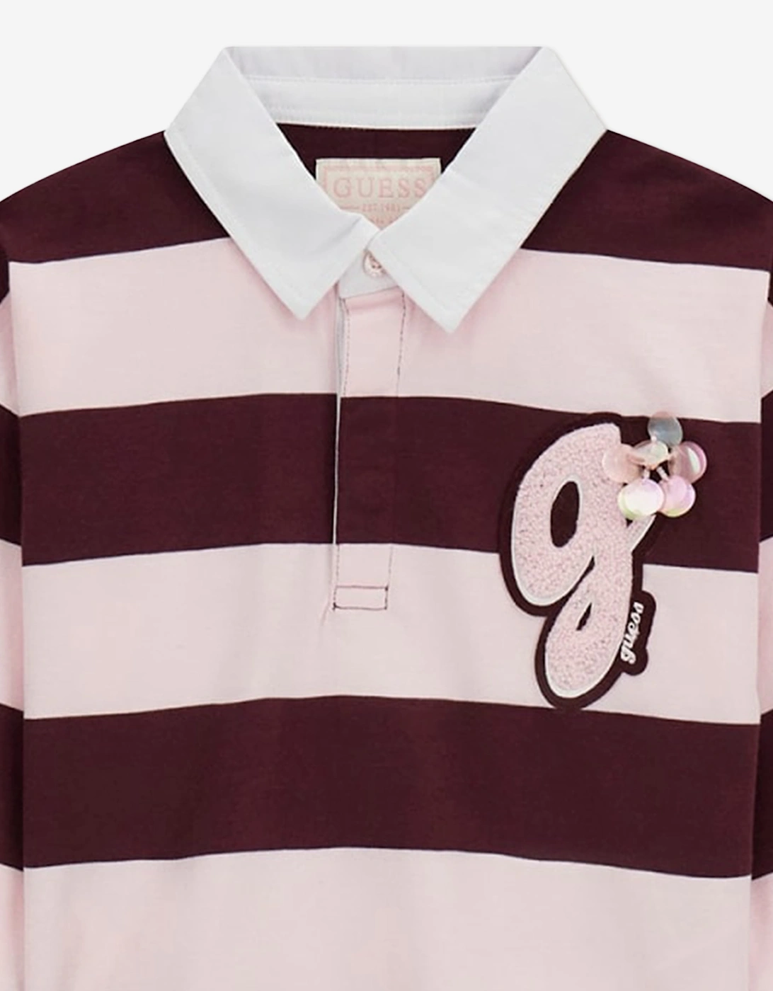 Guess Girls Midi Knit Polo Shirt in Red