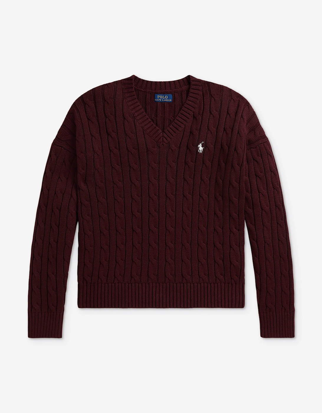 Ralph Lauren Girls Cable Knit Jumper in Red