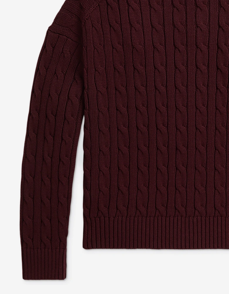 Ralph Lauren Girls Cable Knit Jumper in Red