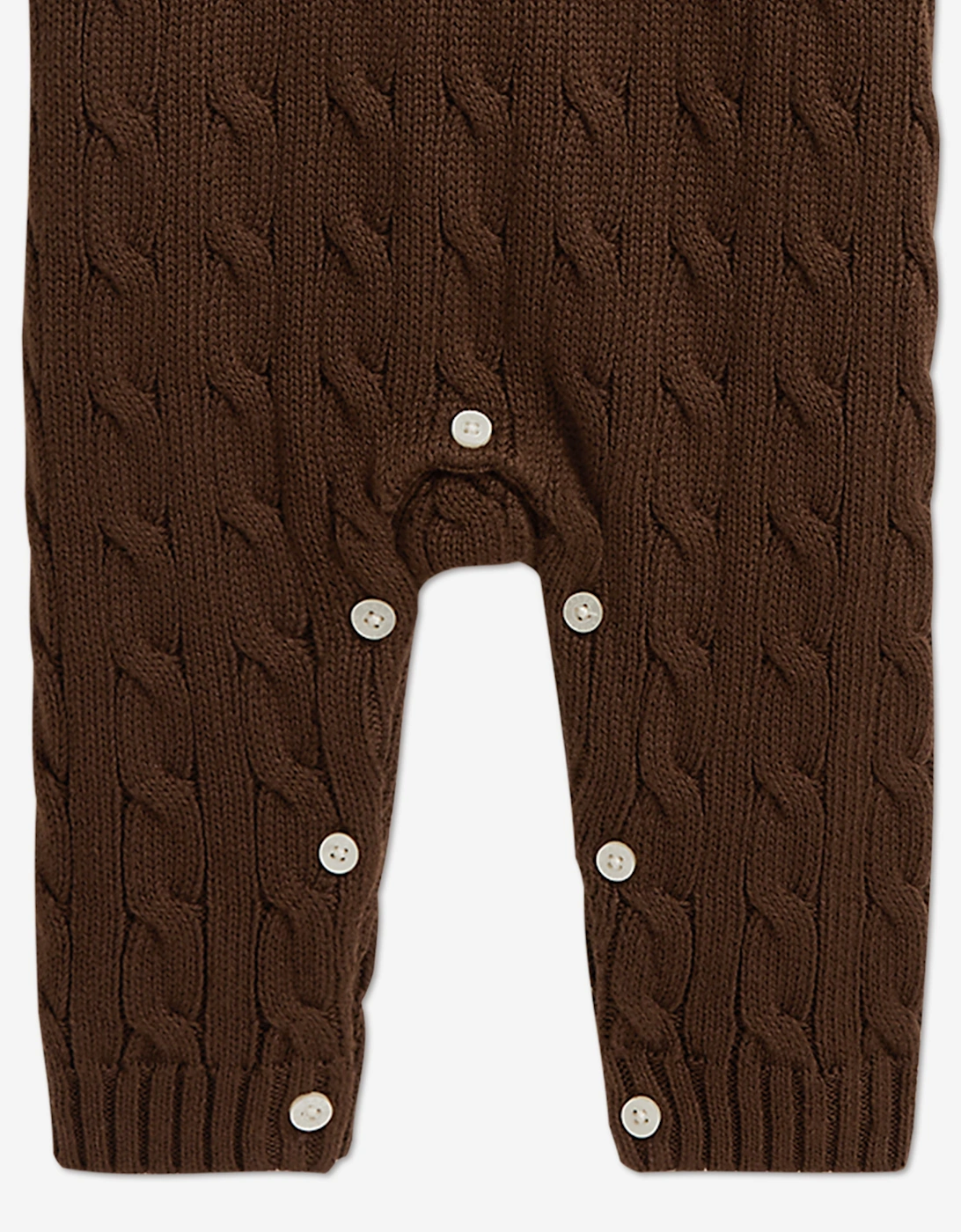 Ralph Lauren Baby Boys Cable Knit Romper in Brown