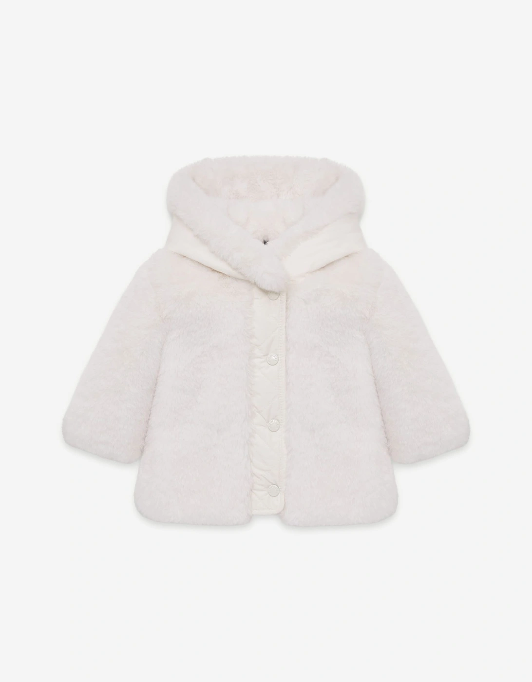 Moncler Enfant Baby Girls Faux Fur Viona Jacket in Ivory
