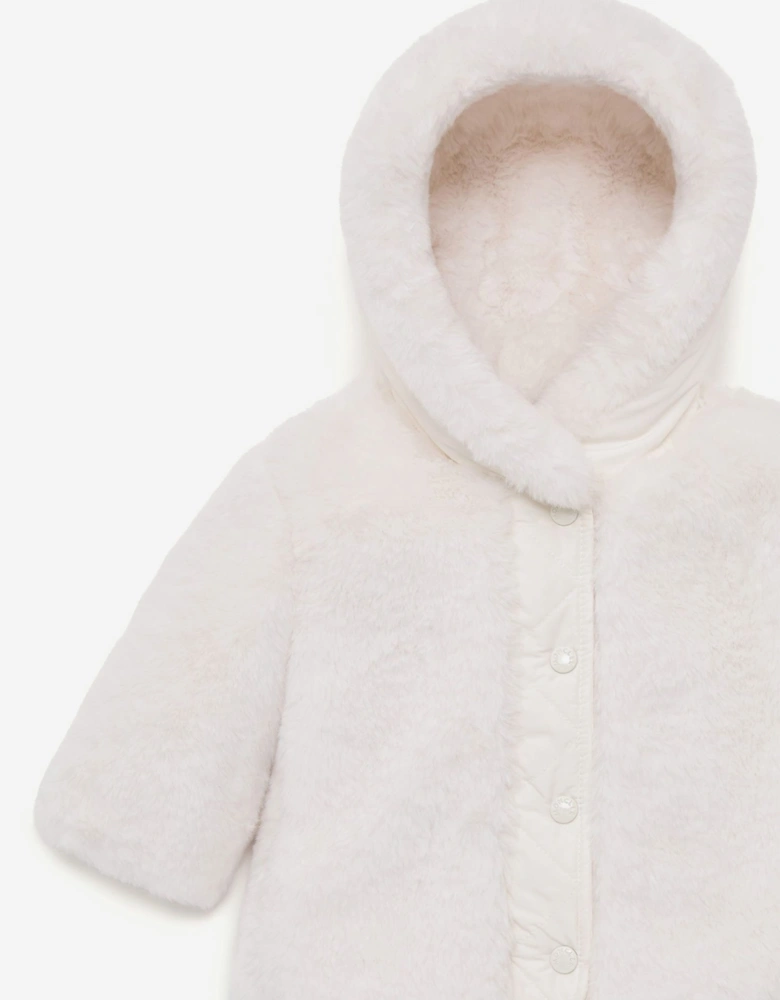 Moncler Enfant Baby Girls Faux Fur Viona Jacket in Ivory