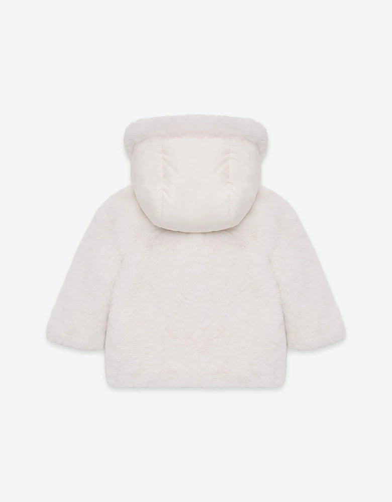Moncler Enfant Baby Girls Faux Fur Viona Jacket in Ivory