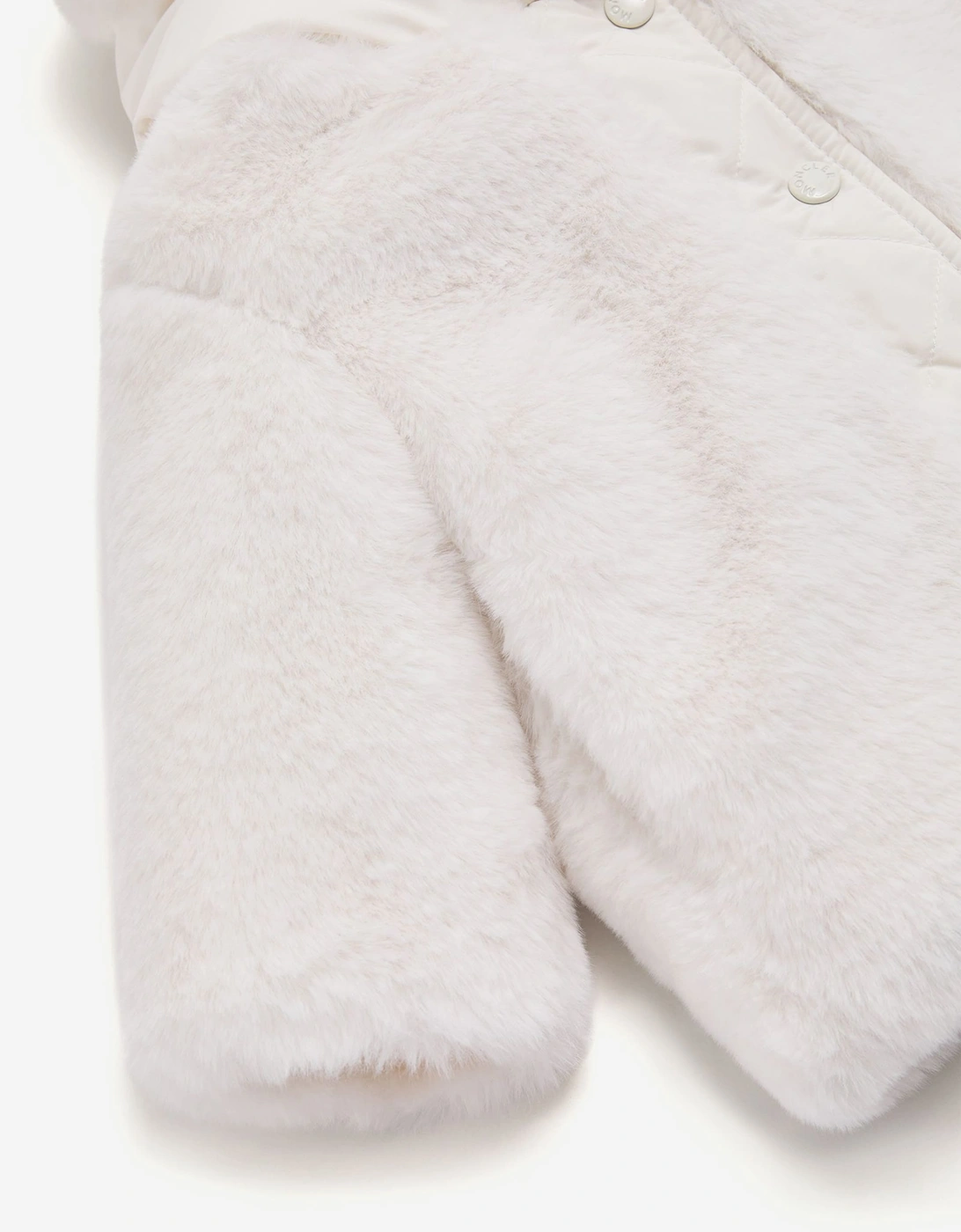 Moncler Enfant Baby Girls Faux Fur Viona Jacket in Ivory