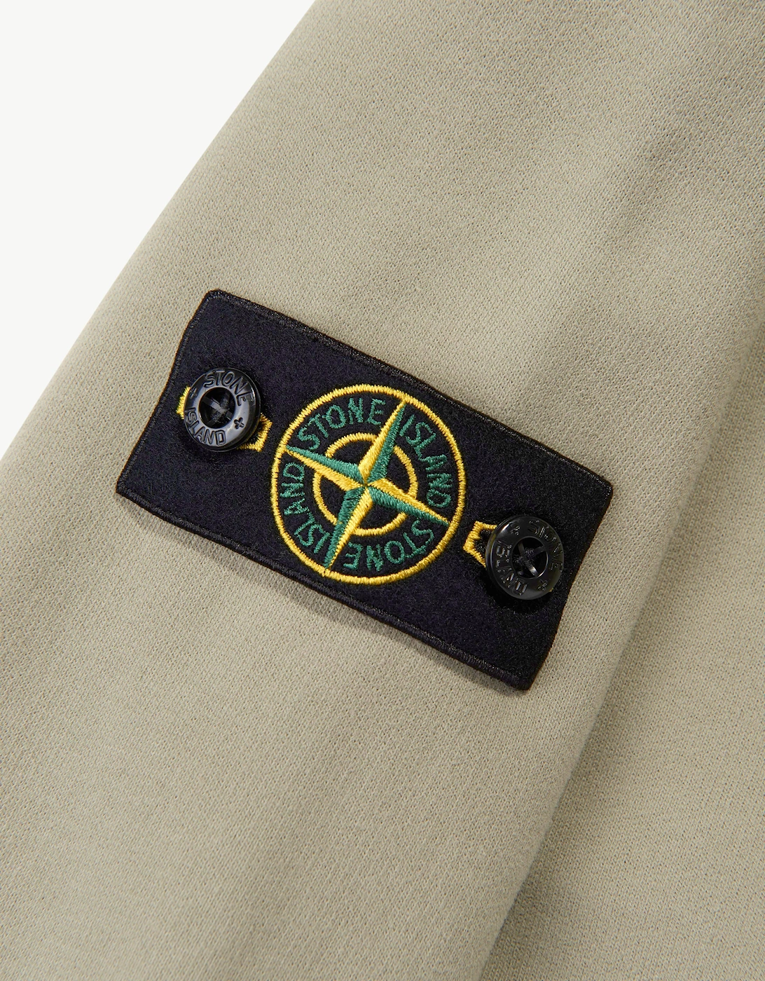 Stone Island Boys Brushed Organic Fleece Hoodie in Green