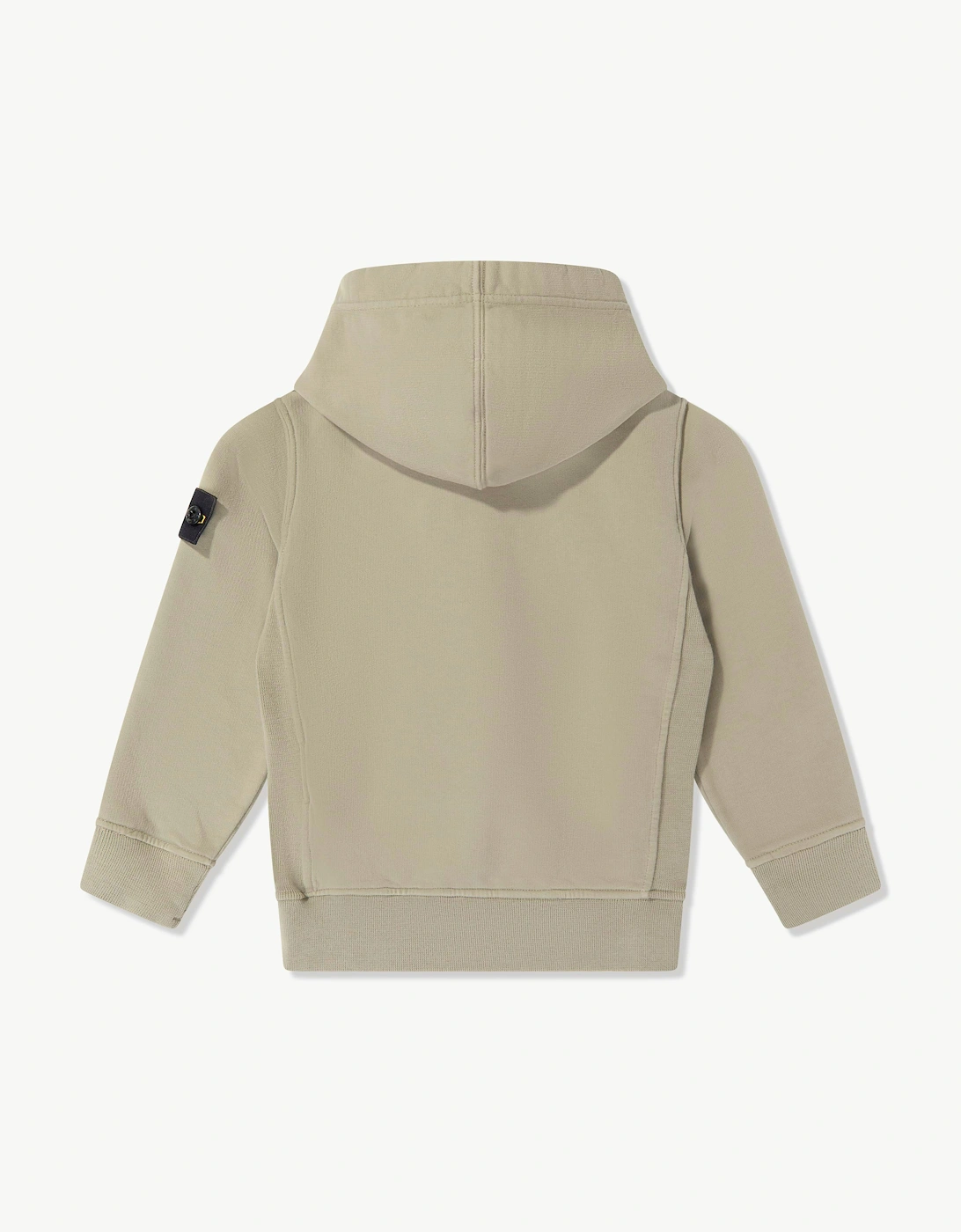 Stone Island Boys Brushed Organic Fleece Hoodie in Green