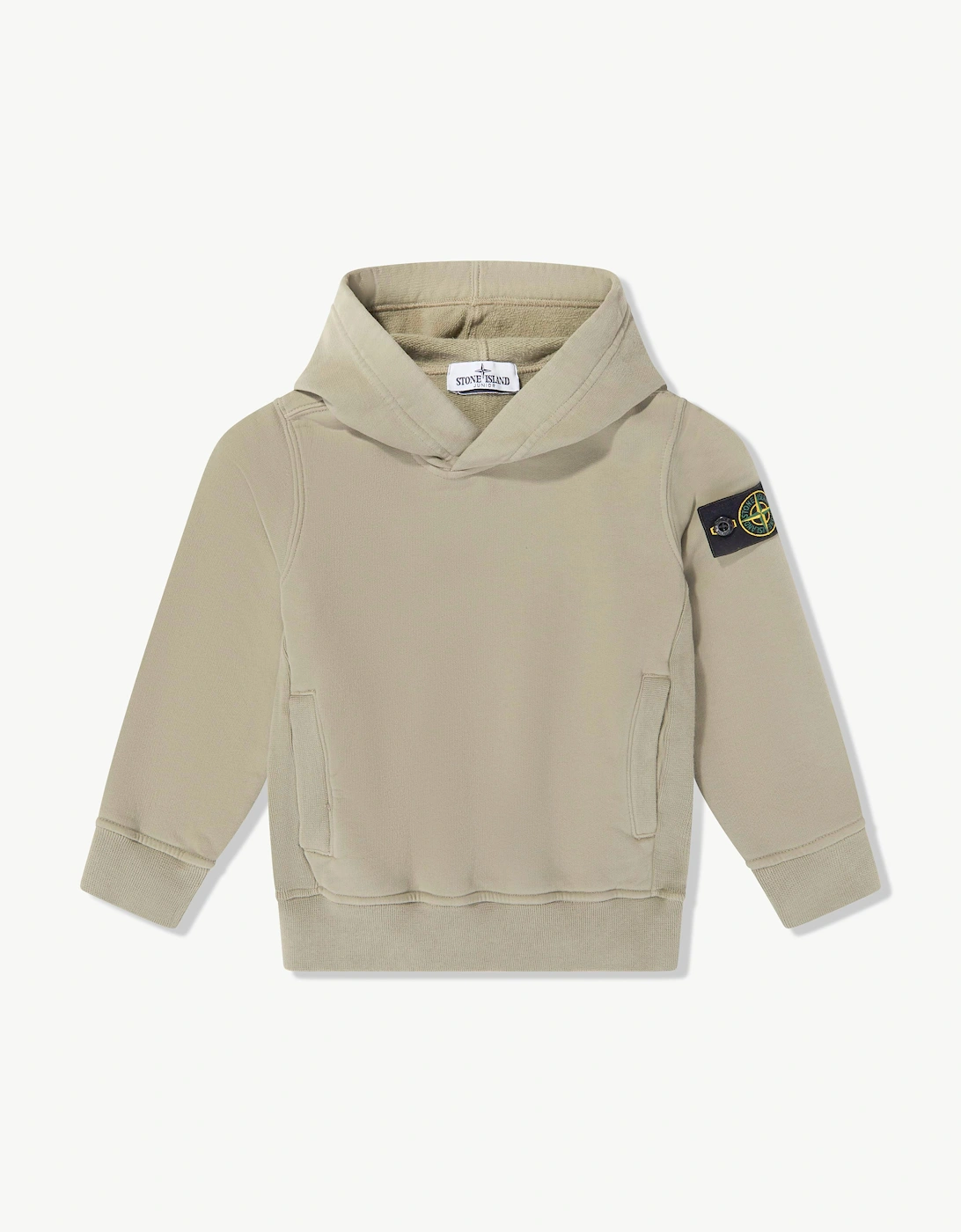 Stone Island Boys Green Brushed Organic Fleece Hoodie  - Size 3 Years Kids