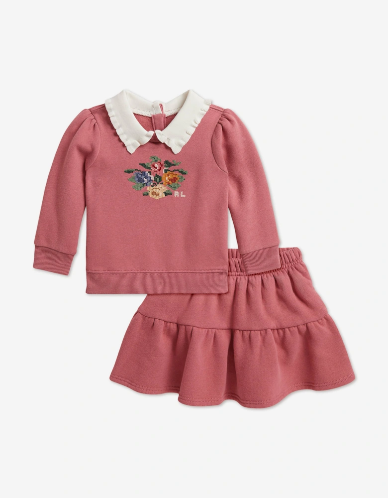 Ralph Lauren Baby Girls Skirt Set in Pink