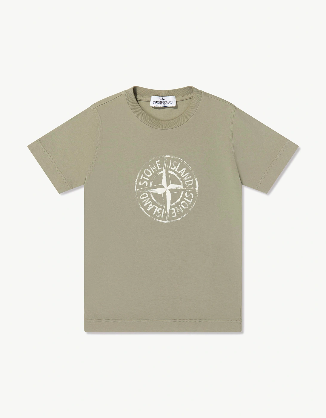 Stone Island Boys Green  Cotton Compass Print T-Shirt  - Size 8 Years Kids