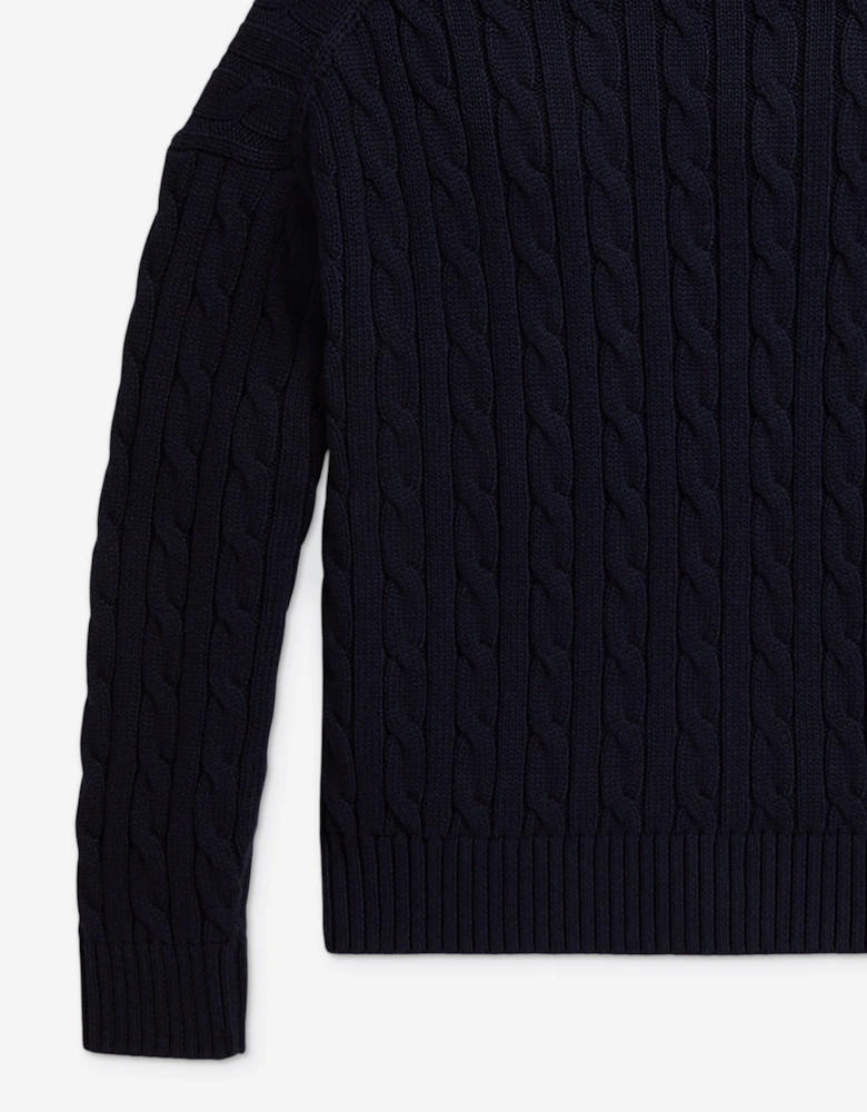 Ralph Lauren Girls Cable Knit Jumper in Navy