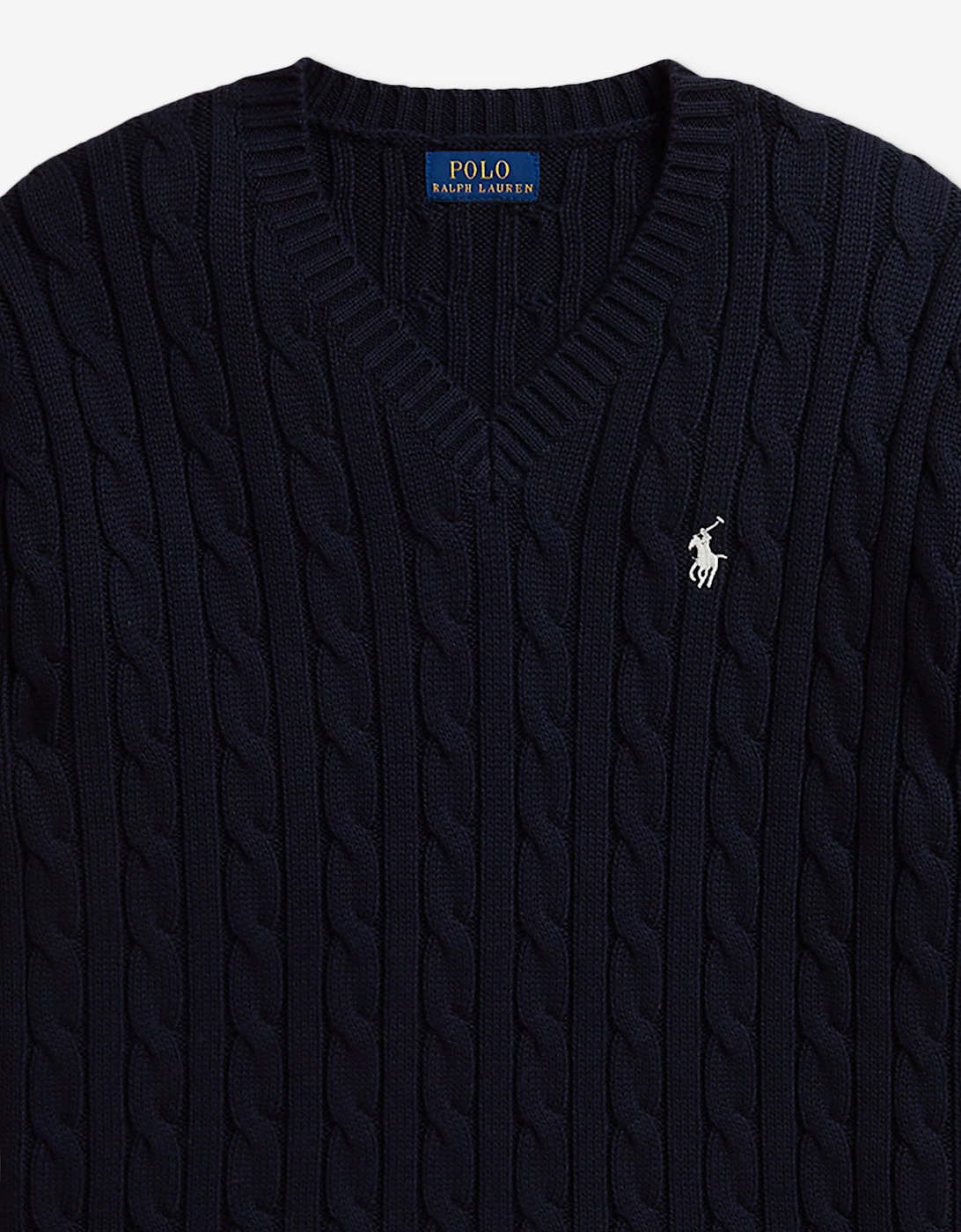 Ralph Lauren Girls Cable Knit Jumper in Navy