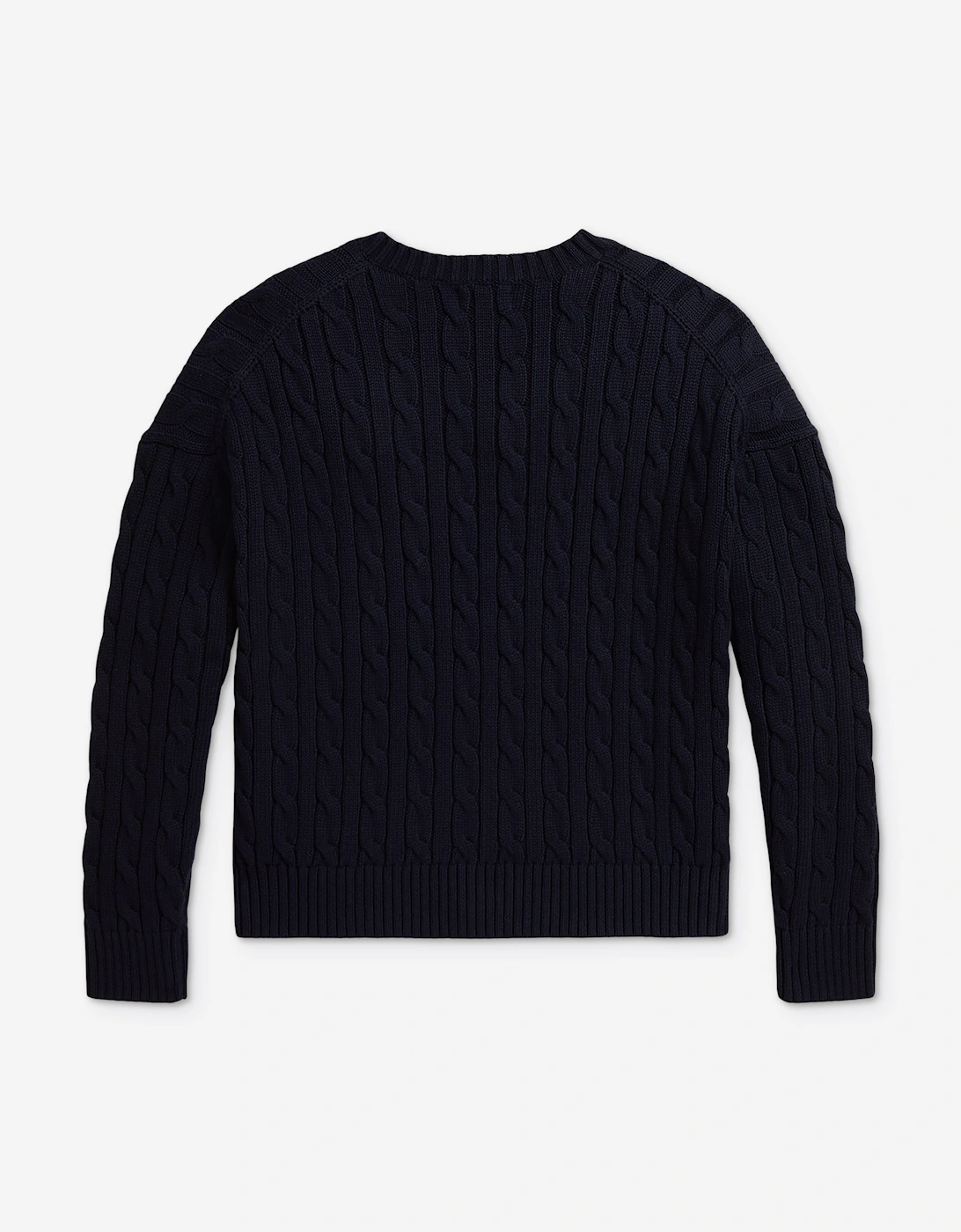 Ralph Lauren Girls Cable Knit Jumper in Navy