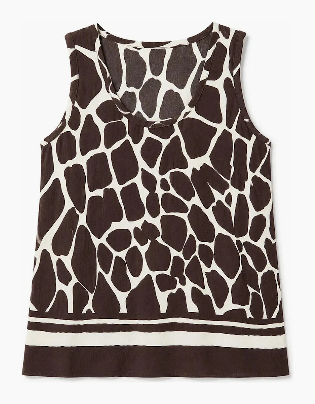 Brown Animal Print Scoop Neck Vest