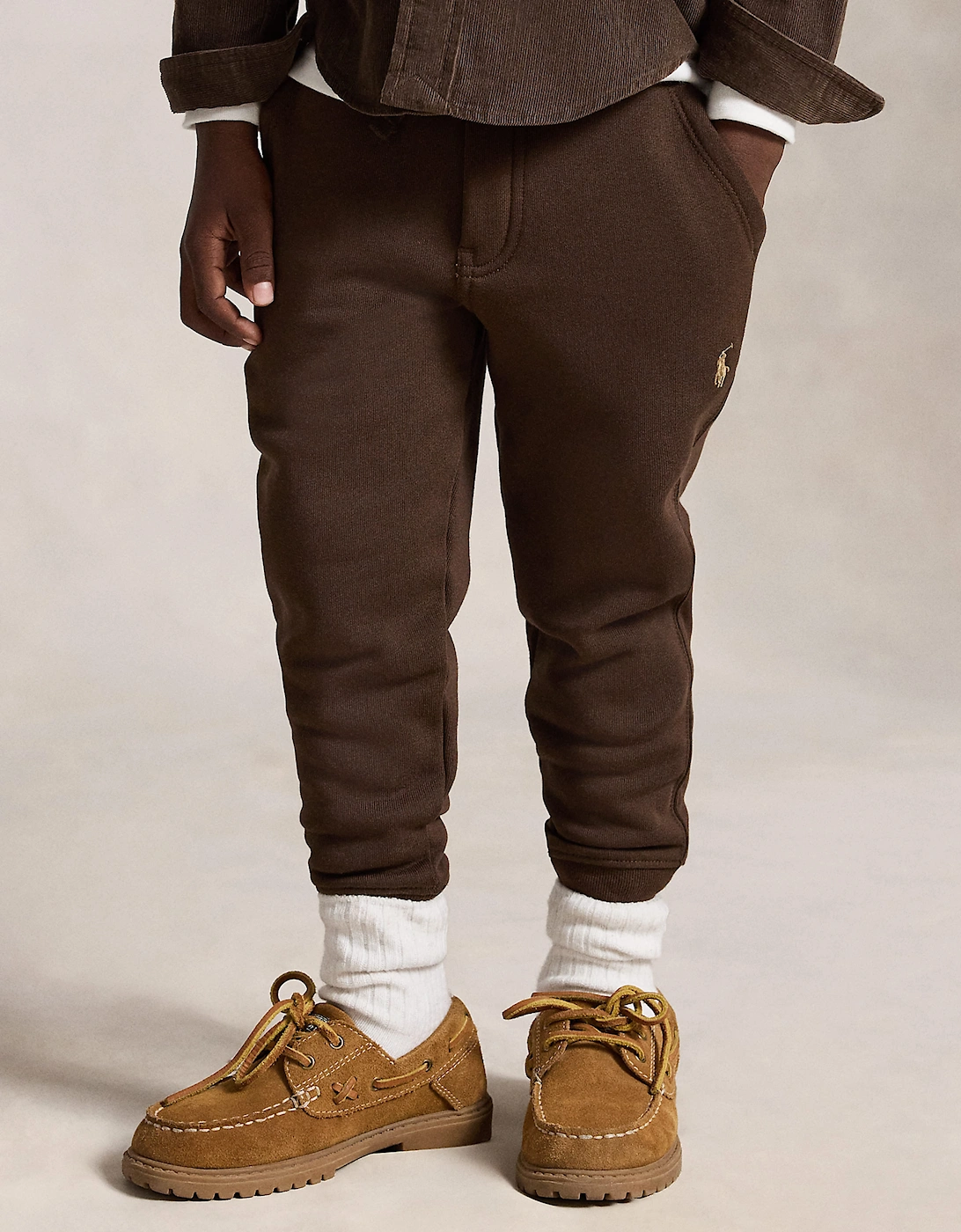 Ralph Lauren Boys Logo Joggers in Brown