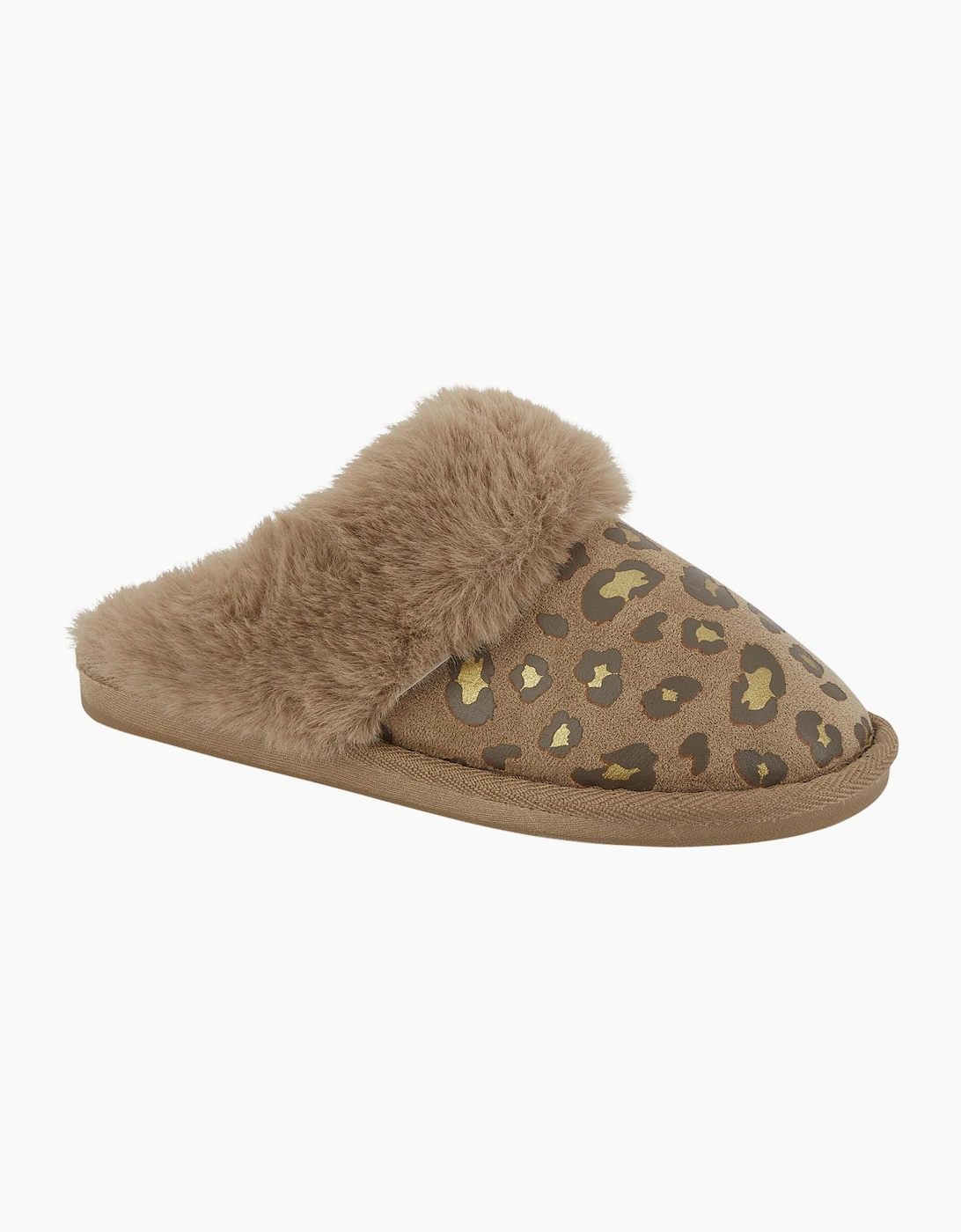 Jo & Joe MILA Womens Mule Slippers Chestnut Leopard