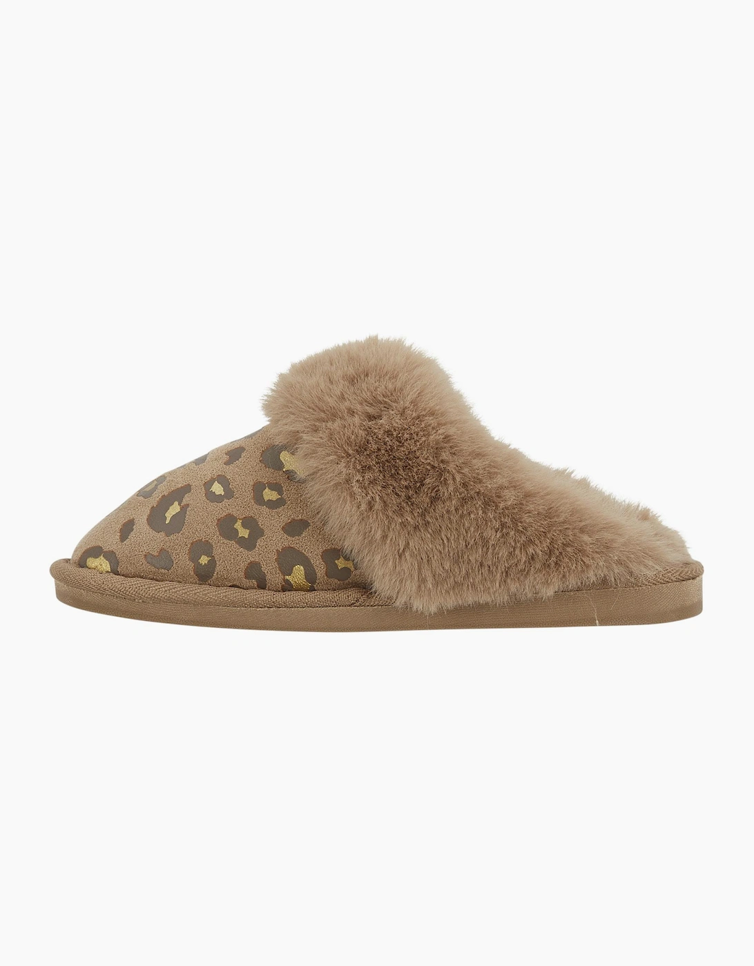 Jo & Joe MILA Womens Mule Slippers Chestnut Leopard
