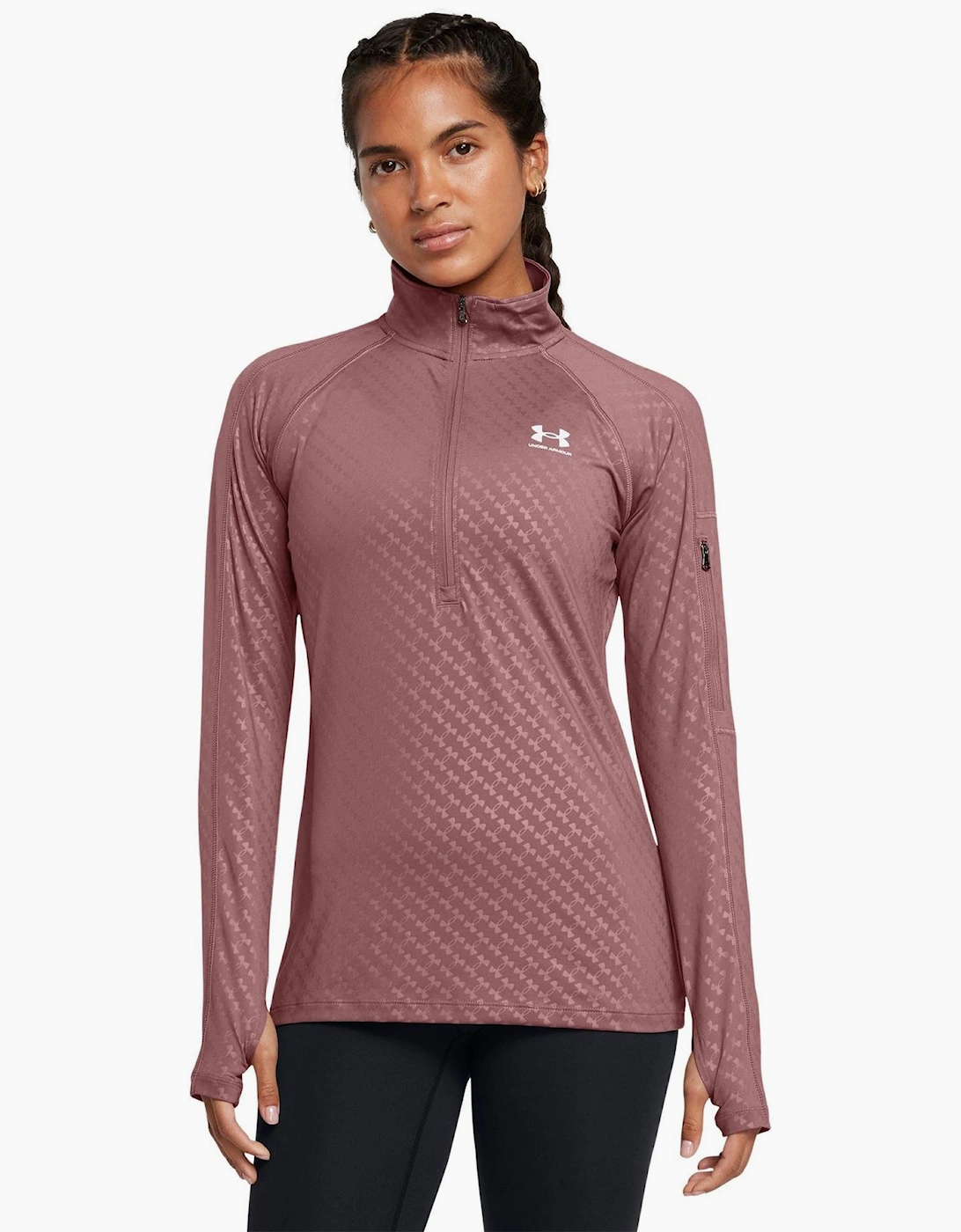 Emboss Half Zip Slim Fit Tracksuit Top
